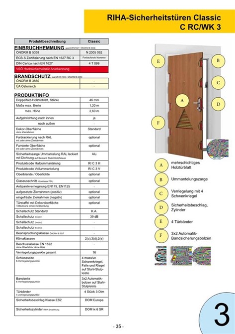 Bild zu Produktseite Sicherheitstüre  lt. Ö-Norm B5338 RC3,  Wien